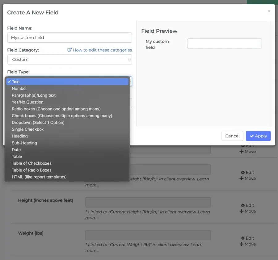 Customizing CRM/EHR for nutritionists and coaches