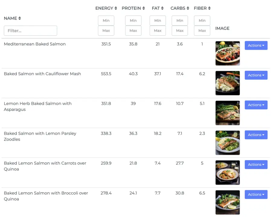 recipes software database search