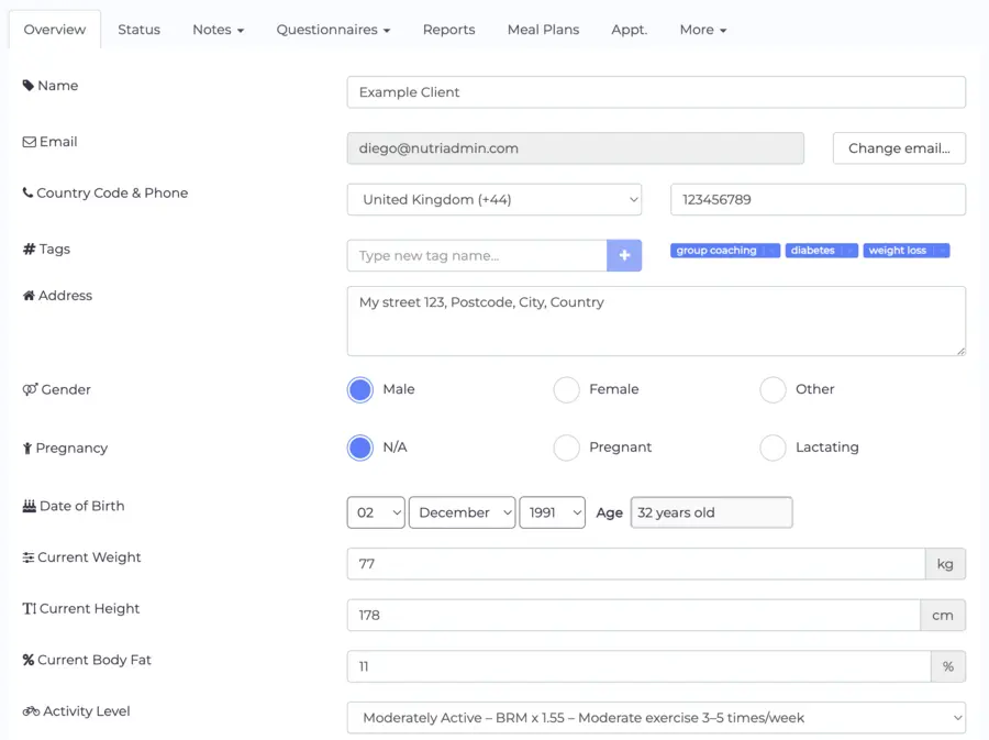 software for nutritionists and dietitians
