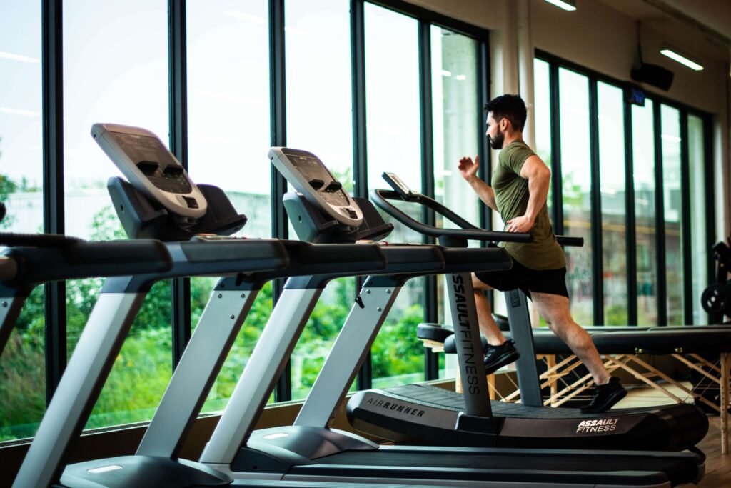 Man performing exercise on treadmill 