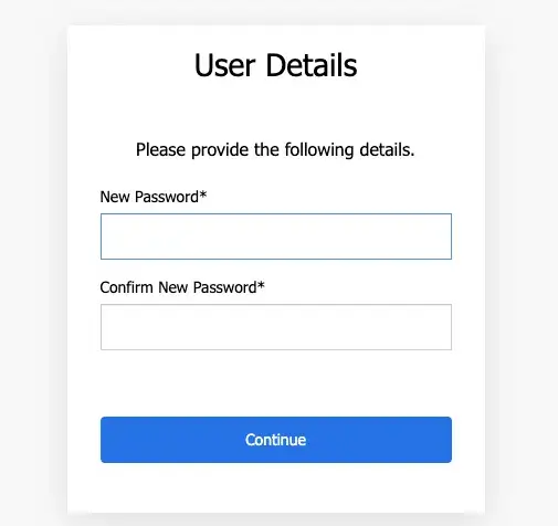 client portal set up password