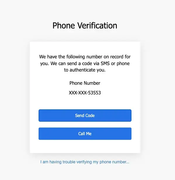 client portal verify phone number