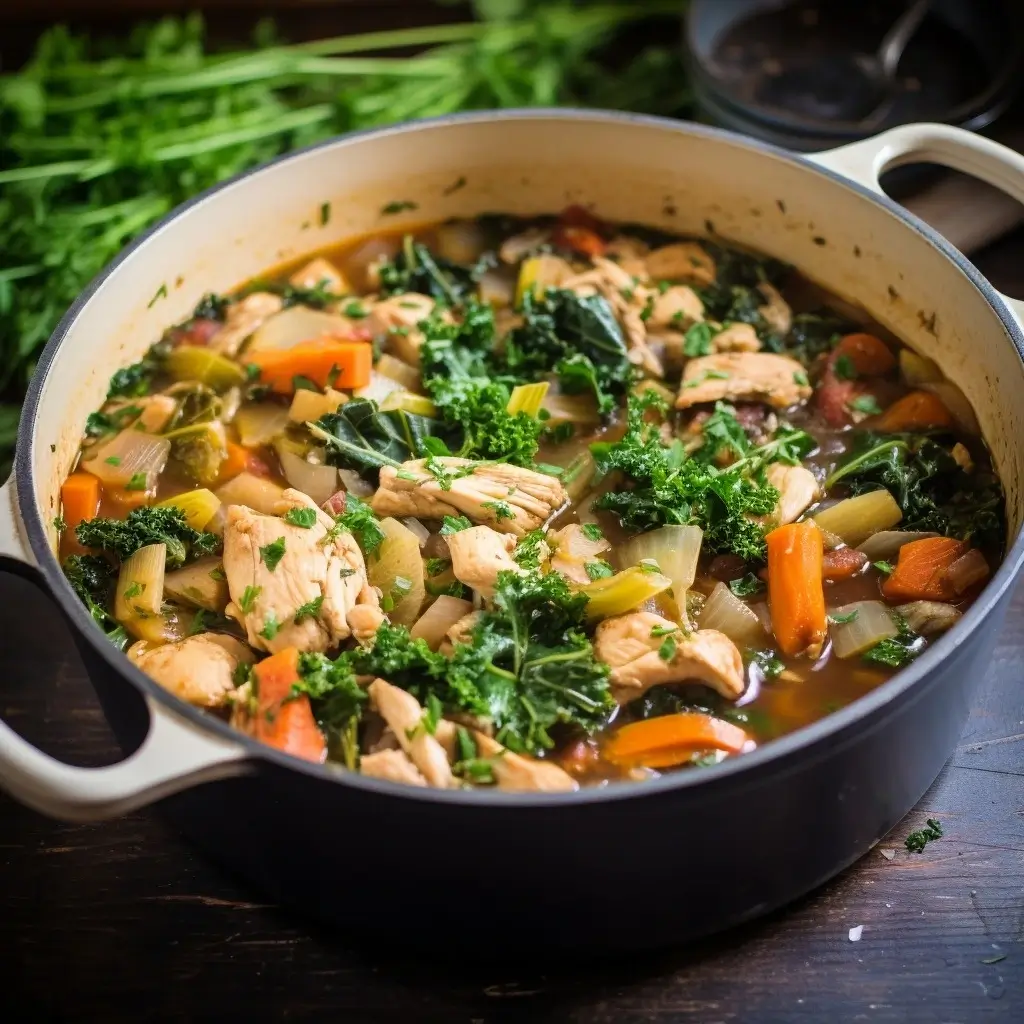 chicken and kale low-carb stew recipe