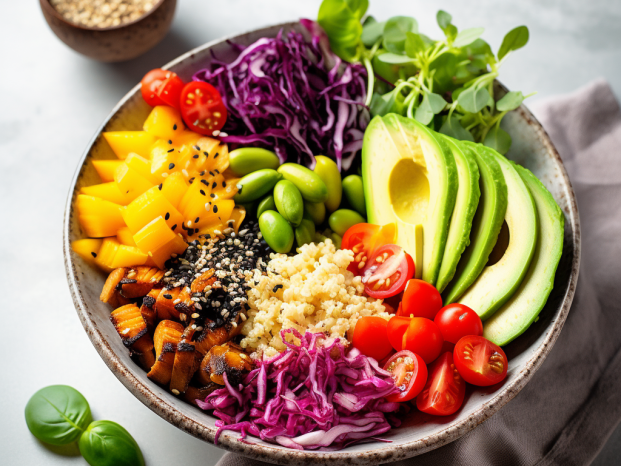 vegan diet sample salad bowl to lose weight