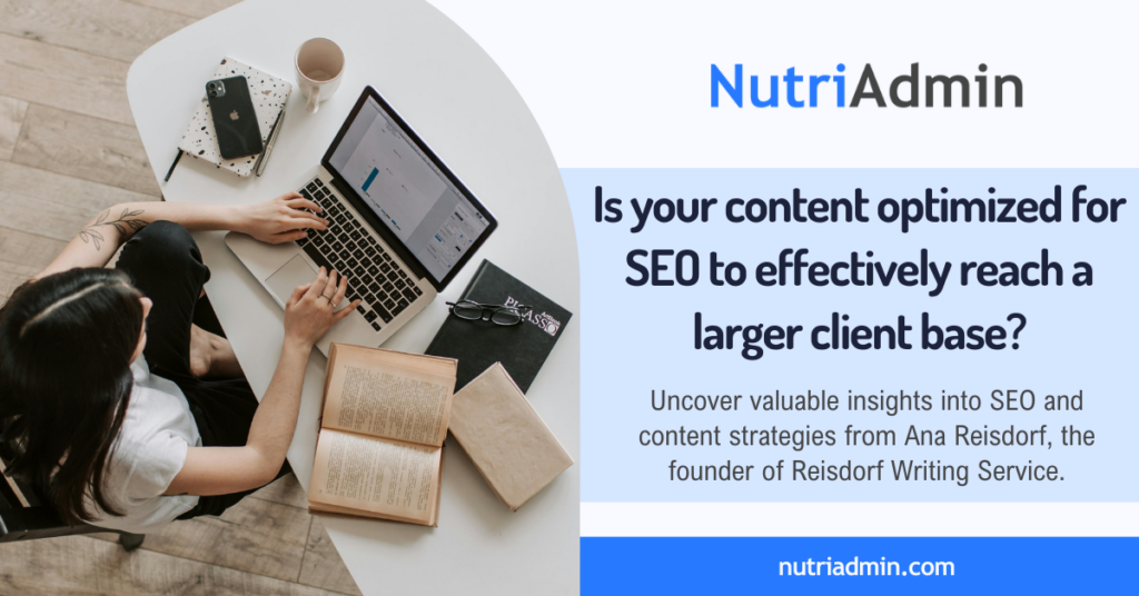 SEO and Content Strategy for nutritionists and health brands
