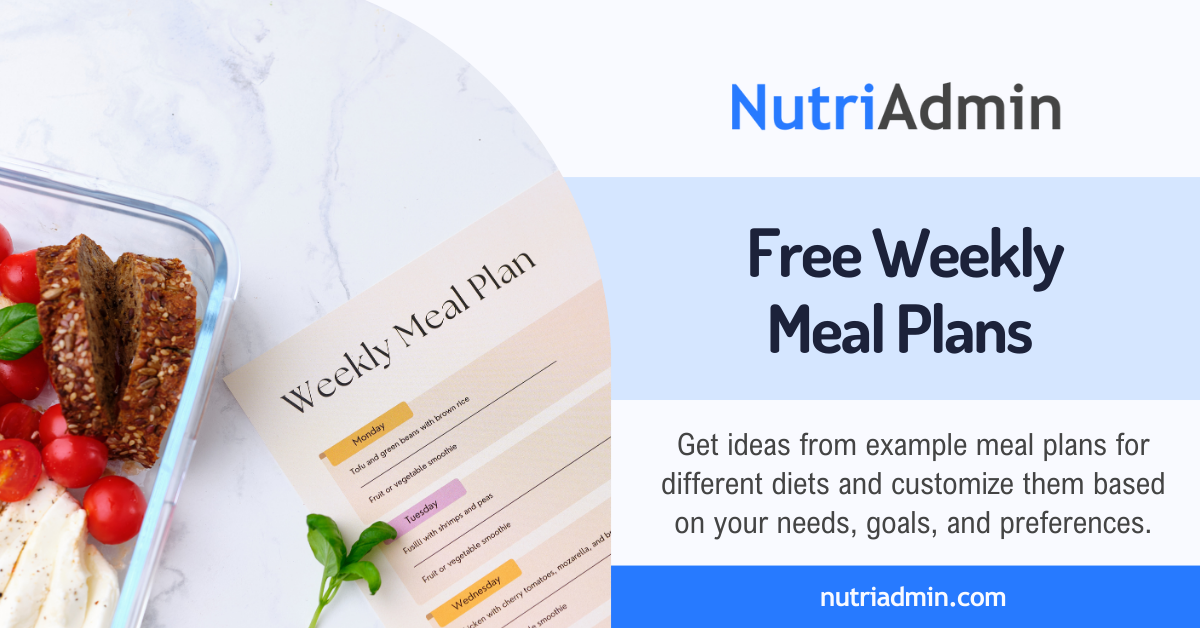 free 7 day example meal plans