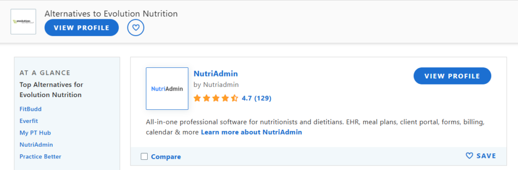 nutriadmin as an alternative to evolution nutrition