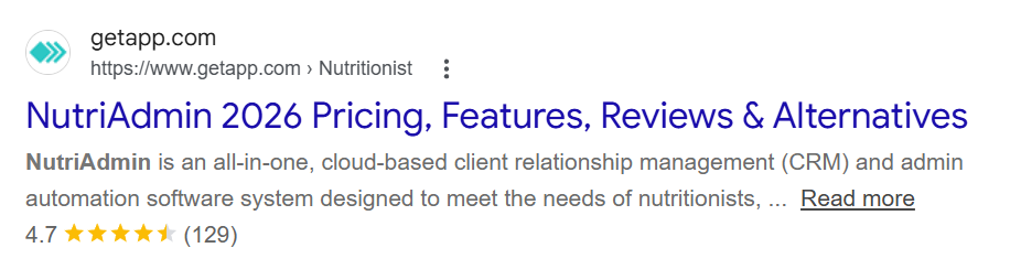 nutriadmin review rating getapp