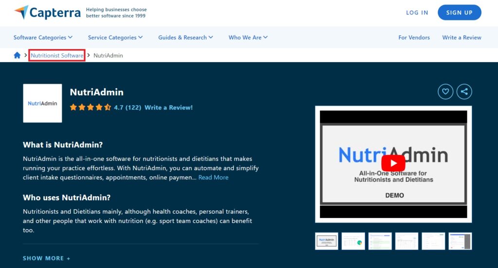 nutriadmin that clean life alternative rating on capterra