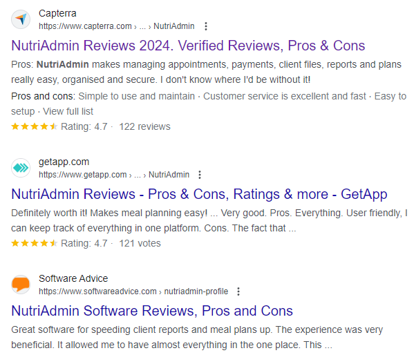 nutriadmin top google results for reviews pros cons