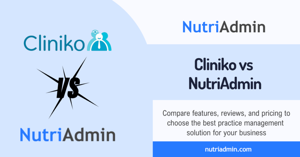 cliniko vs nutriadmin comparison