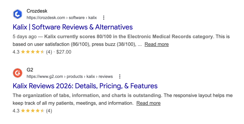 kalix health reviews on crozdesk and g2
