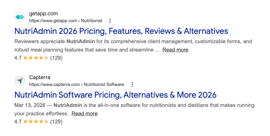 nutriadmin reviews capterra and getapp 2026